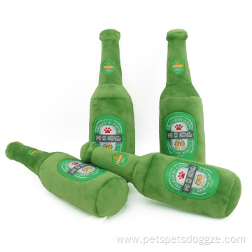 Beer Bottle Glas Shape Dog Toy with Sound